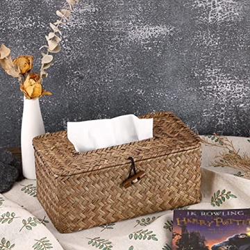 Elegant Seagrass Tissue Box Cover for Home or Office