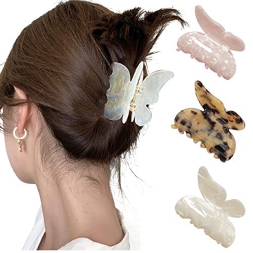Stylish 3PCS Butterfly Hair Claw Clips Set for Women