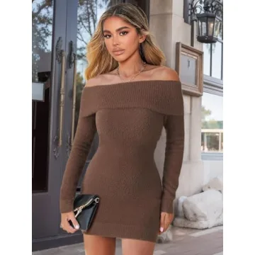 Stylish Off The Shoulder Sweater Dress for Women