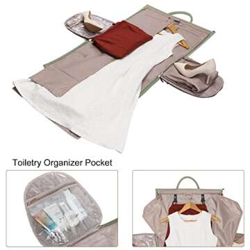 Modoker Women Convertible Leather Garment Bag with Shoulder Strap, PU Leather Garment Duffel Bag Car...