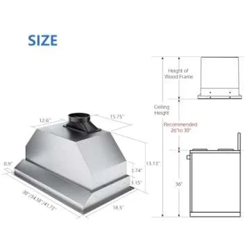 IKTCH Built-In Range Hood with 900 CFM Suction and Gesture Controls