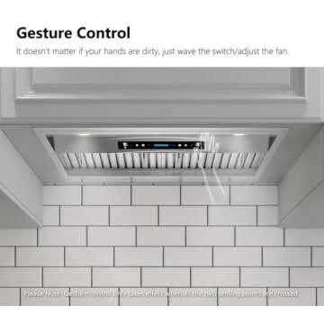 IKTCH Built-In Range Hood with 900 CFM Suction and Gesture Controls