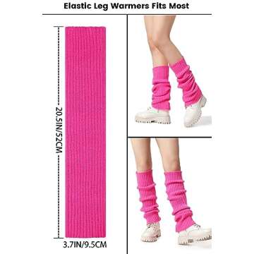 Trendy Hot Pink Leg Warmers for 80s Party & Fashion