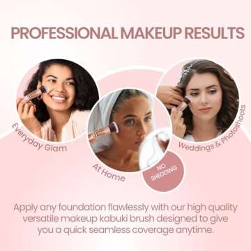 LAMORA Kabuki Foundation Brush - Soft, Stylish, Affordable