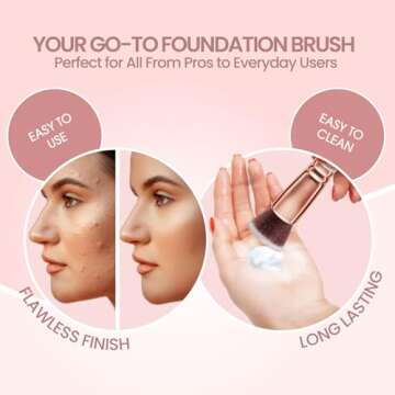 LAMORA Kabuki Foundation Brush - Soft, Stylish, Affordable