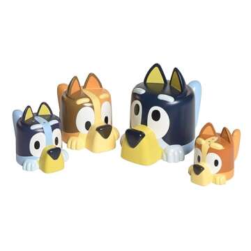 TOMY Toomies Bluey Bath Toys - Bluey's Family Pourers - Water Pouring Bluey Figures Including Chilli...