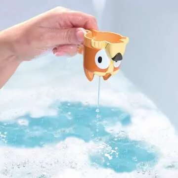 TOMY Toomies Bluey Bath Toys - Bluey's Family Pourers - Water Pouring Bluey Figures Including Chilli, Bandit, Bingo, and Bluey - Nesting and Stacking Cups for Bath Time - Ages 18 Months and Up