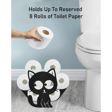 Wigag Cat Toilet Paper Holder for 8 Rolls, Cute & Decorative