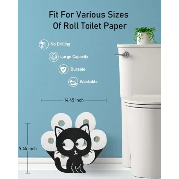 Wigag Cat Toilet Paper Holder for 8 Rolls, Cute & Decorative