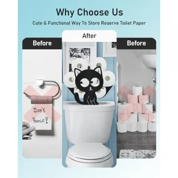 Wigag Cat Toilet Paper Holder for 8 Rolls, Cute & Decorative