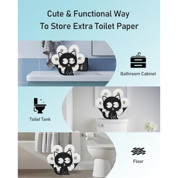 Wigag Cat Toilet Paper Holder for 8 Rolls, Cute & Decorative