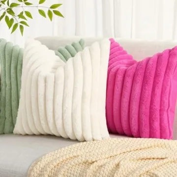 Soft Decorative Plush Pillow Covers Set of 2 for Any Couch