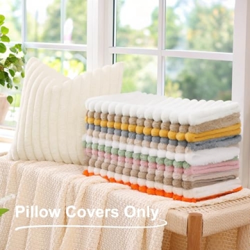 Soft Decorative Plush Pillow Covers Set of 2 for Any Couch