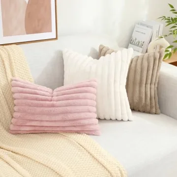 Soft Decorative Plush Pillow Covers Set of 2 for Any Couch