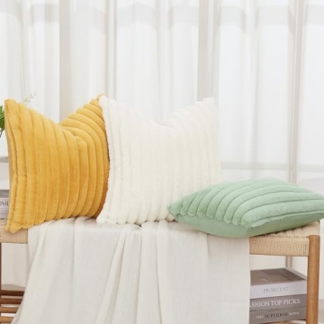 Soft Decorative Plush Pillow Covers Set of 2 for Any Couch