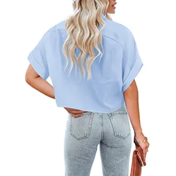 Stylish Tankaneo Women's Crop Shirt for Summer Elegance