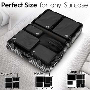 8-Piece Deluxe Compression Travel Packing Cubes