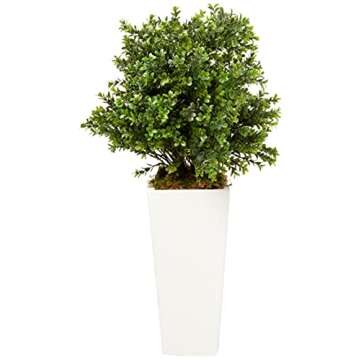 Nearly Natural 6383 Artificial Plant in White Sweet Grass in Tower Planter (Indoor/Outdoor), Green,1...