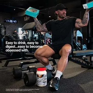 GHOST Vegan Protein Powder, Cinnabon - 2lb, 20g of Protein - Plant-Based Pea & Organic Pumpkin Protein - ­Post Workout & Nutrition Shakes, Smoothies, & Baking - Soy & Gluten-Free