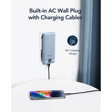 VEGER 10000mAh Portable Charger with Built-in Cables for Travel