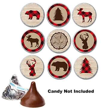 Lumberjack Birthday Baby Shower Stickers - 180 Designs
