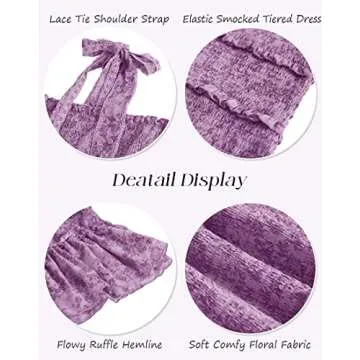 Fazortev Floral Smocked Mini Dress for Summer Fun