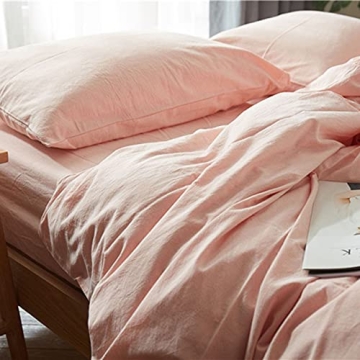 Vibrant Peachy Pink Duvet Cover Queen - Stylish Bedding Set
