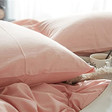 Vibrant Peachy Pink Duvet Cover Queen - Stylish Bedding Set