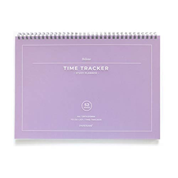 PAPERIAN Believe TIME Tracker - A4 Size Wirebound Undated Study Planner/to do List/Scheduler (Violet...