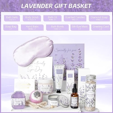 Lavender Spa Gifts Set - 11 Pcs Relaxing Bath Set