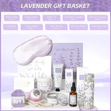 Lavender Spa Gifts Set - 11 Pcs Relaxing Bath Set