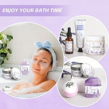 Lavender Spa Gifts Set - 11 Pcs Relaxing Bath Set