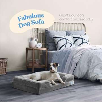 Orthopedic Sofa Dog Bed - Ultra Comfortable Dog Beds for Large Dogs - Breathable & Waterproof Pet Be...