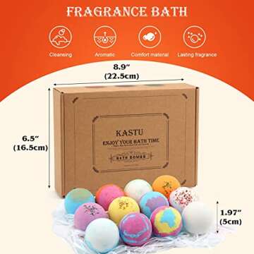 KASTU Bath Bombs Set of 12 Aromatic Spa Gifts