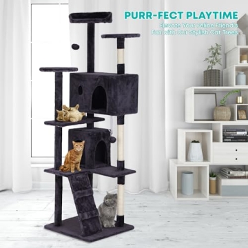 FDW 70in Cat Tree: Cozy Multi-Level Tower for Cats