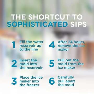 Bartesian Clear Ice Maker Mold - Compact Cube Icemaker Tray for Cocktail and Whiskey Glasses - Professional Home Bar Mixology Large Craft Slow Melting Ice Molds for Chilled Cocktails