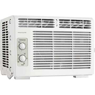 Frigidaire FFRA051WAE Window-Mounted Room Air Conditioner, 5,000 BTU with Temperature Control and Ea...