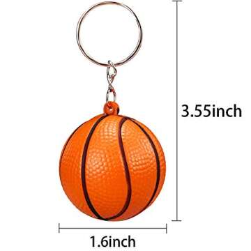 Blulu 20 Pack Orange Basketball Keychains for Party Favors, School Carnival Reward, Party Bag Gift F...