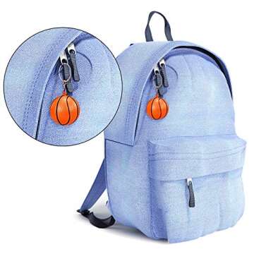 Blulu 20 Pack Orange Basketball Keychains for Party Favors, School Carnival Reward, Party Bag Gift Fillers (Basketball Keychains, 20 Pack)