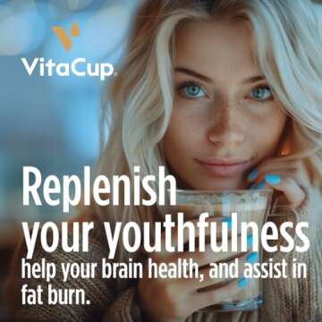 VitaCup Keto + Collagen Coffee Creamer Vanilla Flavor with MCT, Collagen Protein, Coconut Water, L-T...