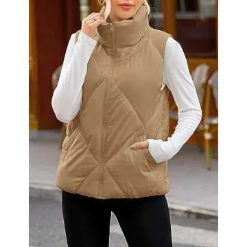 Lightweight MEROKEETY Women's Puffer Vest Jacket