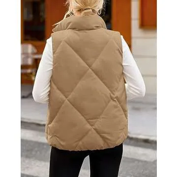 Lightweight MEROKEETY Women's Puffer Vest Jacket