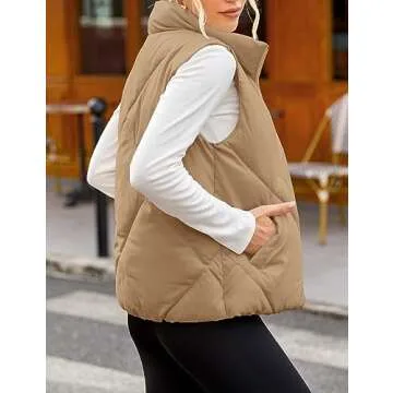 Lightweight MEROKEETY Women's Puffer Vest Jacket