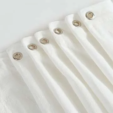 YoKii Mermaid Ruffle 72x72 100% Cotton Ivory White French Country Shabby Chic Shower Curtains Boho Farmhouse Country Cottage Aesthetic Bathroom Decors