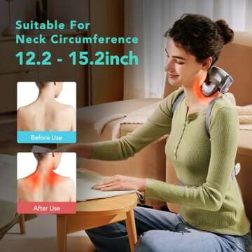 SKG H7 Neck Massager for Pain Relief Deep Tissue, Shiatsu Neck and Shoulder Massager 4D Electric Kneading Massager with Heating Relax at Home Office Car, Gift for Men Women, Maye Musk's Choice