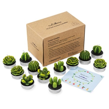 Cactus Tealight Candles - Handmade Succulent Candles for Parties and Home Decoration