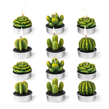 Cactus Tealight Candles Set for Weddings and Home Decor