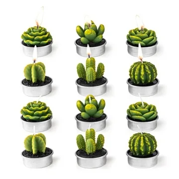 Cactus Tealight Candles Set for Weddings and Home Decor
