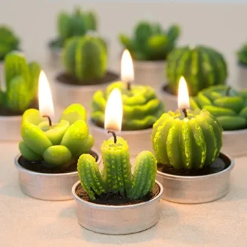 Cactus Tealight Candles Set for Weddings and Home Decor