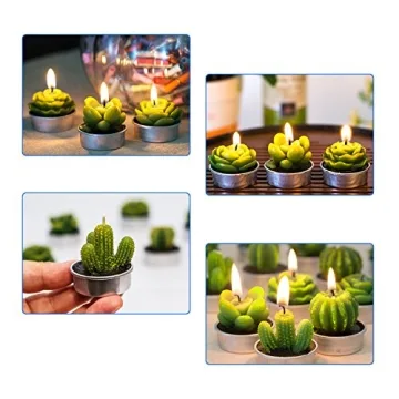 Cactus Tealight Candles Set for Weddings and Home Decor